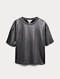 Γυαλιστερό μεταλλιζέ t-shirt