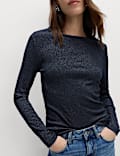 Cotton Rich Sparkly Ribbed Top