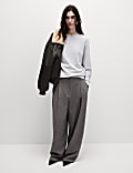 Μακρύ oversize φούτερ με πλούσια περιεκτικότητα σε βαμβάκι