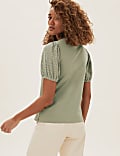 Pure Cotton Textured Short Sleeve Top