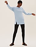 Extralanges Sweatshirt mit hohem Baumwollanteil