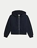 Katoenrijk capuchonvest met rits