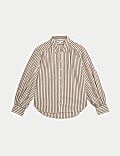 Pure Cotton Striped Collared Shirt