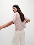 Pure Cotton Relaxed Striped Boxy T-Shirt