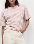 Pure Cotton Relaxed Striped Boxy T-Shirt