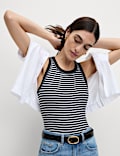 Cotton Rich Striped Secret Support Vest