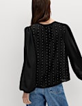 Studded Blouson Sleeve Blouse