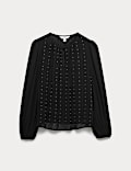 Studded Blouson Sleeve Blouse