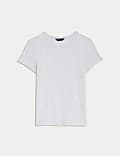 Camiseta ajustada acanalada de algodón
