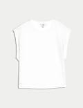 Pure Cotton Oversized Cap Sleeve T-Shirt