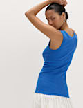 Cotton Rich Ribbed Slim Fit Vest Top