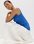Cotton Rich Ribbed Slim Fit Vest Top