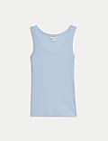 Cotton Rich Ribbed Slim Fit Vest Top
