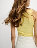 Cotton Rich Ribbed Slim Fit Vest Top