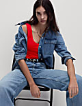 Cotton Rich Ribbed Slim Fit Vest Top