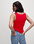 Cotton Rich Ribbed Slim Fit Vest Top
