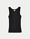 Cotton Rich Ribbed Slim Fit Vest Top