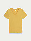 Camiseta 100 % algodón con cuello en pico