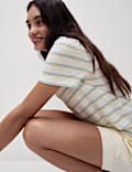 Pure Cotton Slub Everyday Fit V-Neck T-Shirt