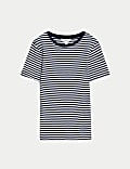 Ριγέ T-Shirt με στενή εφαρμογή από 100% βαμβάκι