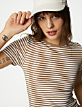 Pure Cotton Striped Slim Fit T-Shirt