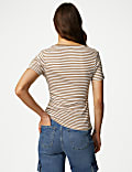 Pure Cotton Striped Slim Fit T-Shirt