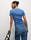 Camiseta de canal&eacute; en algod&oacute;n de rayas