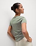 Cotton Rich Striped Ribbed T-Shirt