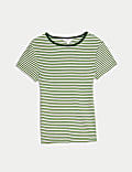 Cotton Rich Striped Ribbed T-Shirt