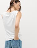 Maillot de corps en coton &agrave; col bateau