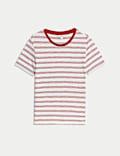 Pure Cotton Striped Regular Fit T-Shirt