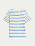 Pure Cotton Striped Regular Fit T-Shirt