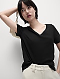 T-shirt 100 % coton à col en V