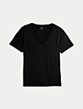 T-shirt 100 % coton à col en V