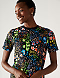 T-shirt imprimé 100 % coton, coupe idéale pour le quotidien