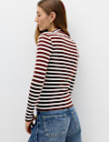 Cotton Rich Ribbed Funnel Neck Top
