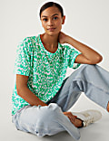 Printed Crew Neck Relaxed T-Shirt