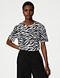 Printed Crew Neck Relaxed T-Shirt