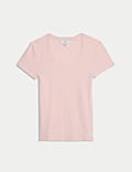 Cotton Rich Scoop Neck T-Shirt