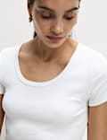 Cotton Rich Scoop Neck T-Shirt