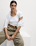 Cotton Rich Scoop Neck T-Shirt