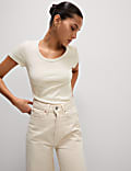 Cotton Rich Scoop Neck T-Shirt