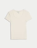 Cotton Rich Scoop Neck T-Shirt