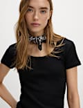 Cotton Rich Scoop Neck T-Shirt