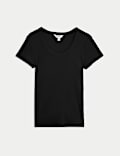 Cotton Rich Scoop Neck T-Shirt