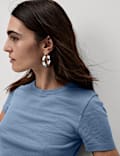 Pure Cotton Slim Fit Crop T-Shirt