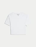T-shirt court coupe cintrée 100 % coton