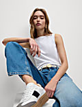 Cotton Rich Slash Neck Vest Top