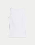 Cotton Rich Slash Neck Vest Top