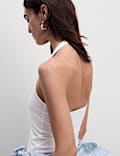 Cotton Rich Halter Neck Vest Top